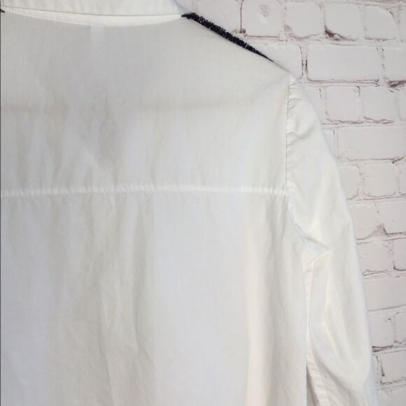 Zara Trafaluc Womens White Dress Shirt Sleeve Side Accent - Picture 15 of 16
